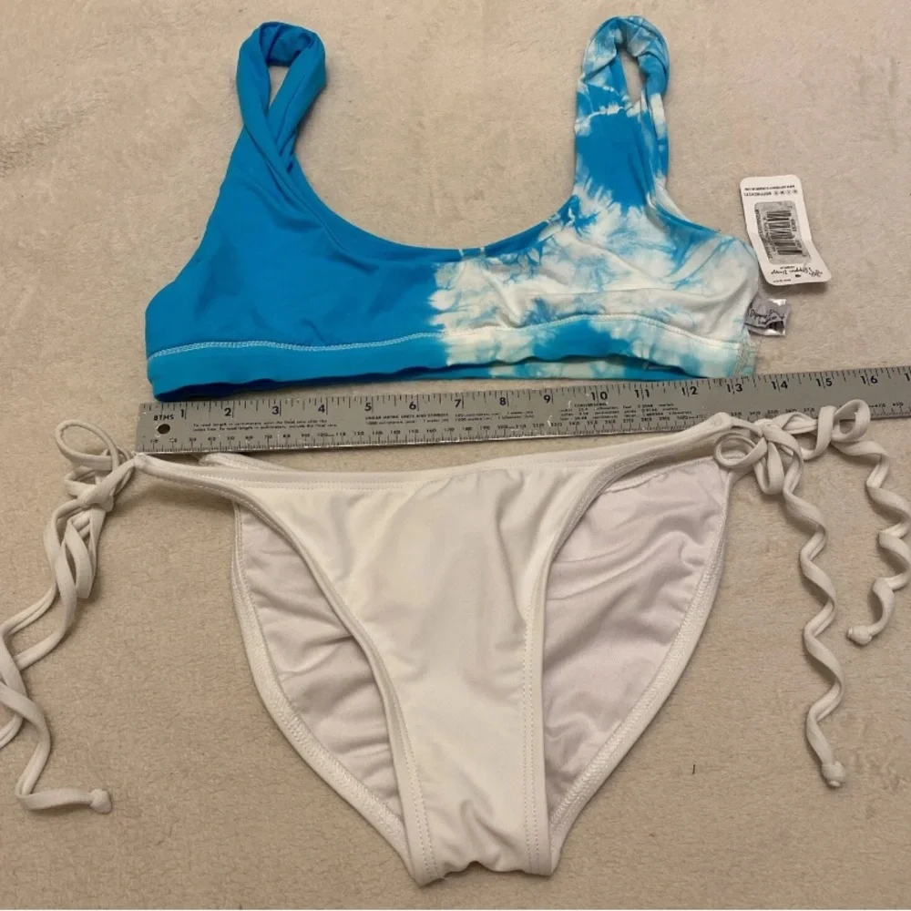 Dippin' Daisy's Crystal Blue and White Tie-Dye Bikini
